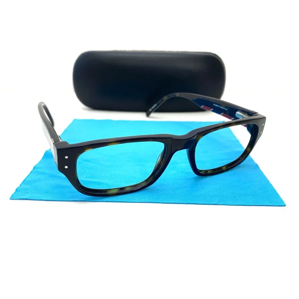 Tommy Hilfiger Men's Tortoise Shell Rectangle Shaped Eyeglass Frame TH3299